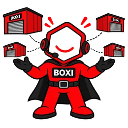 Boxi z rozłożonymi rękami, wokół niego cztery magazyny połączone z jego zestawem słuchawkowym
